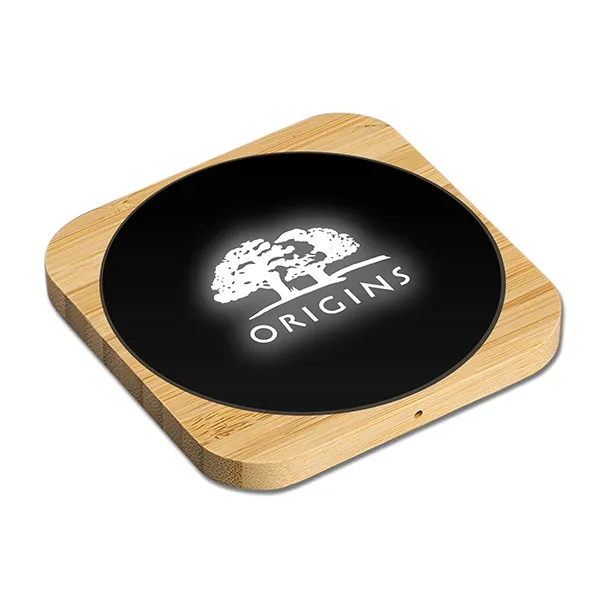 Bamboo Light-up 15W Qi Fast Wireless Charging Pad - Bamboo Light-up 15W Qi Fast Wireless Charging Pad - Image 1 of 5