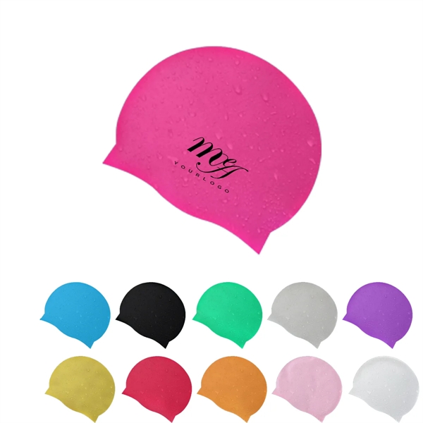 Silicone Swimming  Bathing Cap Unisex Multicolor