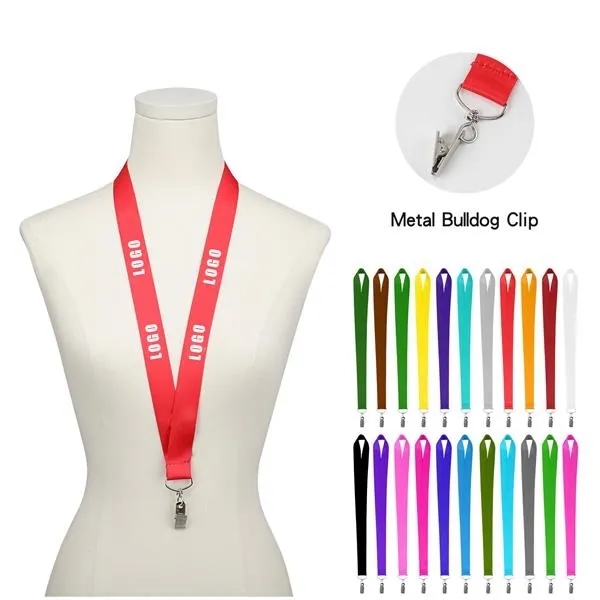 3/4" Heat Transfer Lanyard with Bulldog Clip - 3/4" Heat Transfer Lanyard with Bulldog Clip - Image 0 of 14