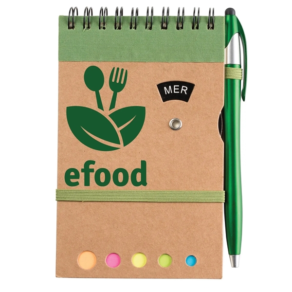 Jot & Go 3.75 x 5.75 Cardboard Spiral Journal with Pen - Jot & Go 3.75 x 5.75 Cardboard Spiral Journal with Pen - Image 2 of 10