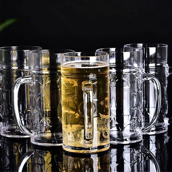 32OZ Clear Plastic Beer Mugs - 32OZ Clear Plastic Beer Mugs - Image 2 of 3