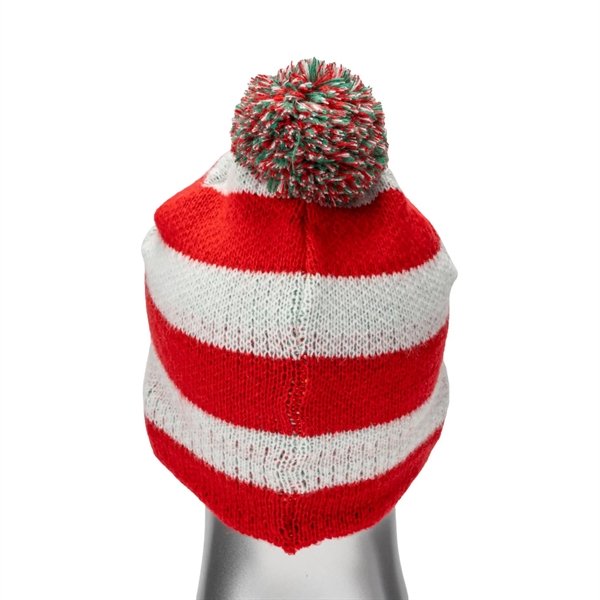 Striped Knitted Beanie - Striped Knitted Beanie - Image 6 of 6