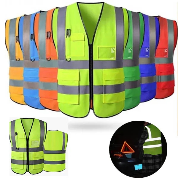 Unisex High Visibility Reflective strips Pocket Safety Vest - Unisex High Visibility Reflective strips Pocket Safety Vest - Image 0 of 6