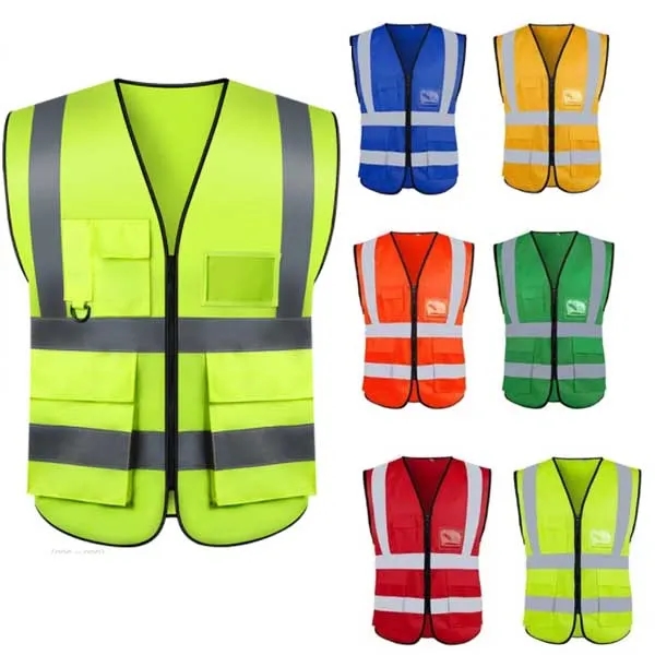 Unisex High Visibility Reflective strips Pocket Safety Vest - Unisex High Visibility Reflective strips Pocket Safety Vest - Image 2 of 6