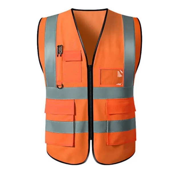 Unisex High Visibility Reflective strips Pocket Safety Vest - Unisex High Visibility Reflective strips Pocket Safety Vest - Image 3 of 6
