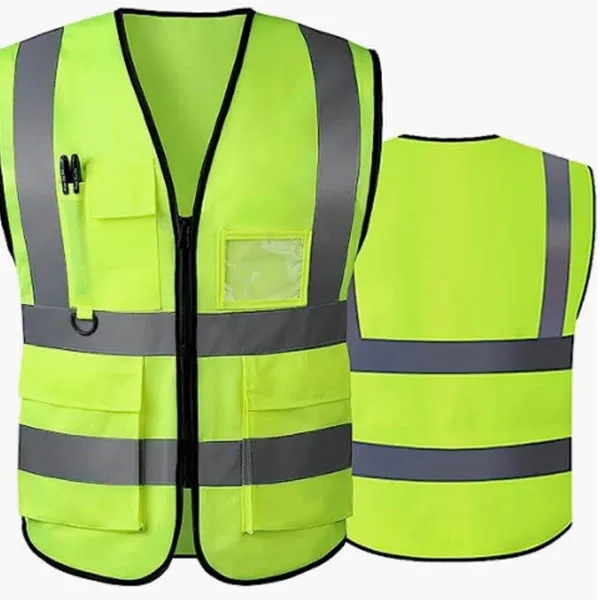 Unisex High Visibility Reflective strips Pocket Safety Vest - Unisex High Visibility Reflective strips Pocket Safety Vest - Image 5 of 6