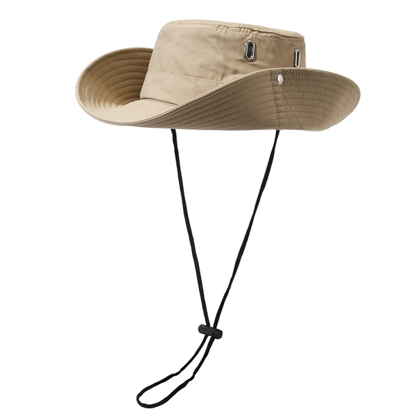 Embroidered Fishing Hiking Safari Outdoor Hat - Embroidered Fishing Hiking Safari Outdoor Hat - Image 3 of 5