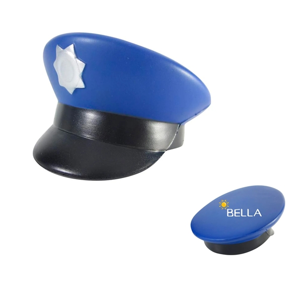 Police Hat Shaped Stress Reliever - Police Hat Shaped Stress Reliever - Image 0 of 3