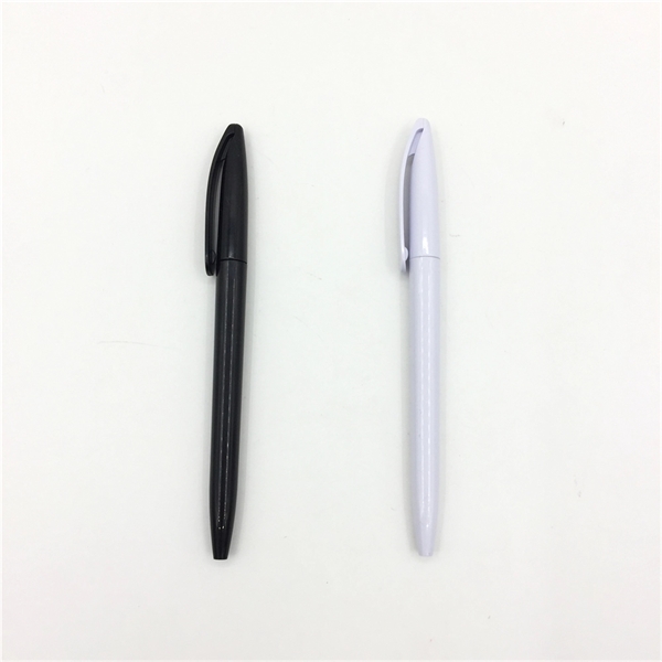 Twist-action simple black/white plastic pen - Twist-action simple black/white plastic pen - Image 1 of 5