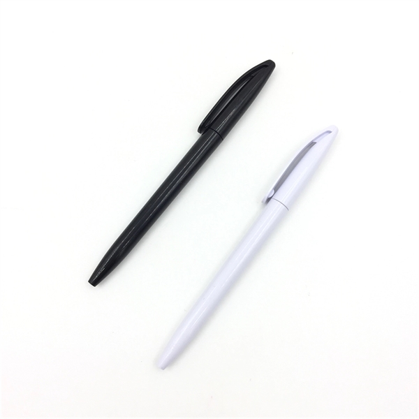 Twist-action simple black/white plastic pen - Twist-action simple black/white plastic pen - Image 2 of 5