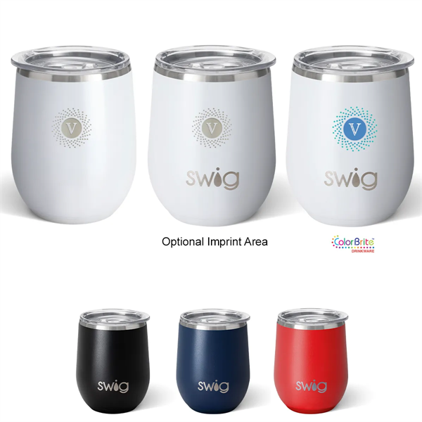 12 Oz. Swig Life™ Stainless Steel Stemless Wine Tumbler - 12 Oz. Swig Life™ Stainless Steel Stemless Wine Tumbler - Image 0 of 12