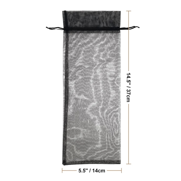 Drawstring Organza Wine Bottle Gift Bag - Drawstring Organza Wine Bottle Gift Bag - Image 1 of 3