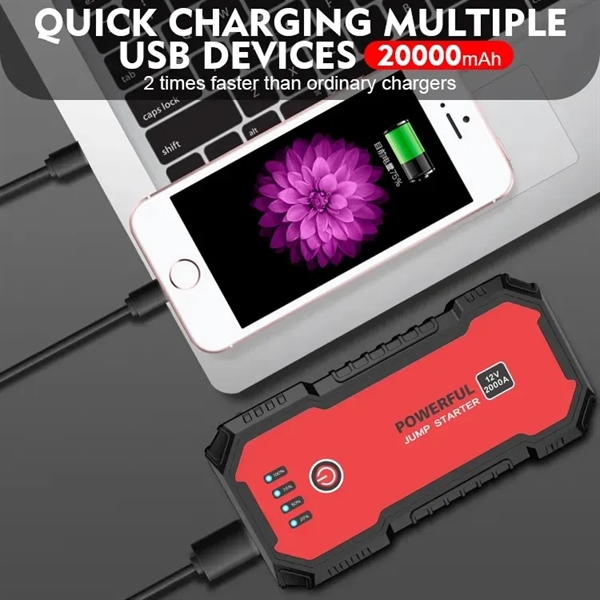 Portable Powerful Car Jump Starter Power Bank 14000mAh - Portable Powerful Car Jump Starter Power Bank 14000mAh - Image 4 of 6