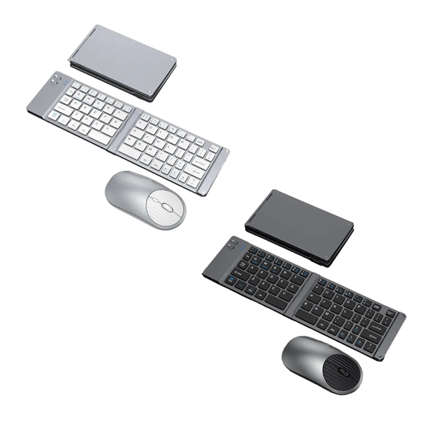 Mini Two-Fold Three-Mode Bluetooth 2.4G Keyboard and Mouse - Mini Two-Fold Three-Mode Bluetooth 2.4G Keyboard and Mouse - Image 1 of 2
