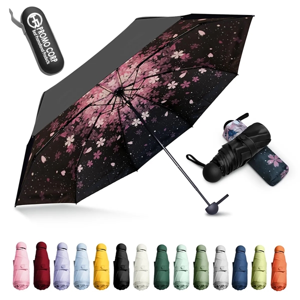 Wholesale 6 Ribs Mini Folding Compact Umbrella with Case - Wholesale 6 Ribs Mini Folding Compact Umbrella with Case - Image 0 of 7