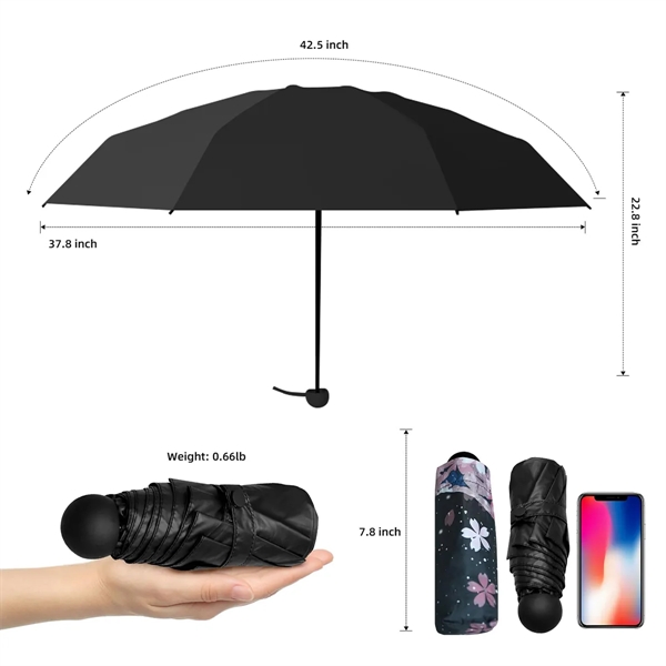 Wholesale 6 Ribs Mini Folding Compact Umbrella with Case - Wholesale 6 Ribs Mini Folding Compact Umbrella with Case - Image 1 of 7