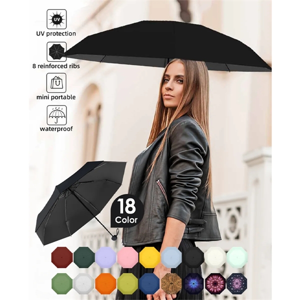 Wholesale 6 Ribs Mini Folding Compact Umbrella with Case - Wholesale 6 Ribs Mini Folding Compact Umbrella with Case - Image 5 of 7