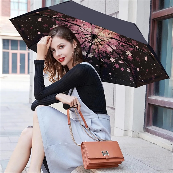 Wholesale 6 Ribs Mini Folding Compact Umbrella with Case - Wholesale 6 Ribs Mini Folding Compact Umbrella with Case - Image 6 of 7