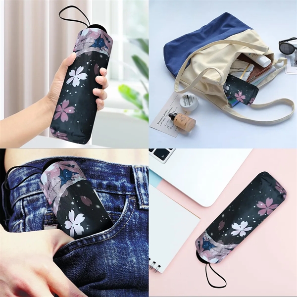 Wholesale 6 Ribs Mini Folding Compact Umbrella with Case - Wholesale 6 Ribs Mini Folding Compact Umbrella with Case - Image 7 of 7