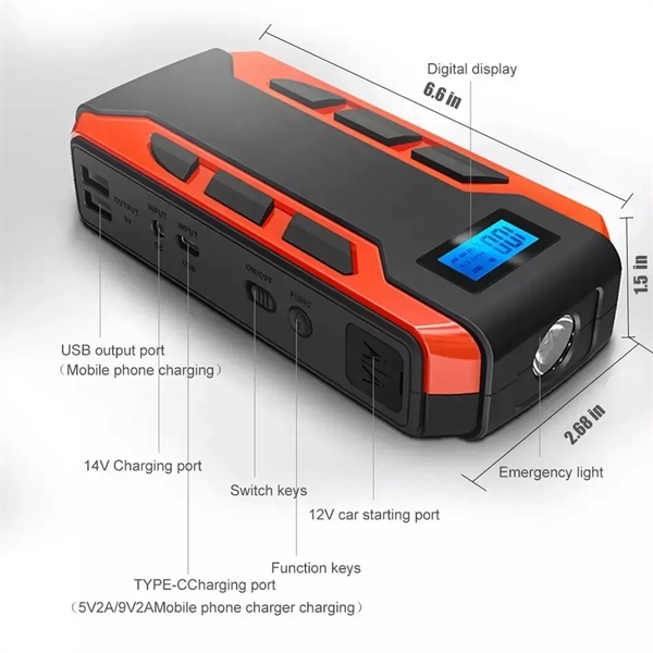 Top Fast Charging Car Jump Starter Power Bank 12000mAh - Top Fast Charging Car Jump Starter Power Bank 12000mAh - Image 5 of 5