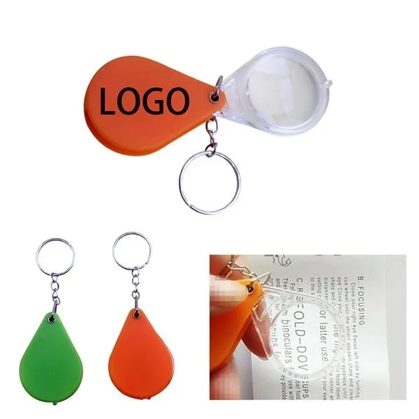 Foldable Magnifier with Keychain - Foldable Magnifier with Keychain - Image 0 of 4