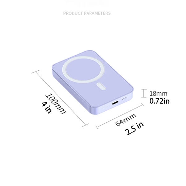 5000mAh PD 20W Magnetic Wireless Fast Charging Power Bank - 5000mAh PD 20W Magnetic Wireless Fast Charging Power Bank - Image 4 of 5