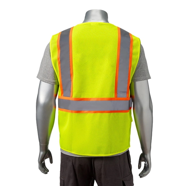 Hi Vis Class 2 Reflective Tape Safety Zipper Vest 4 Pockets - Hi Vis Class 2 Reflective Tape Safety Zipper Vest 4 Pockets - Image 2 of 5