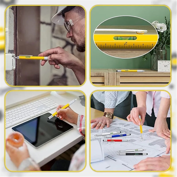 6 In 1 Multitool Pen With Ruler - 6 In 1 Multitool Pen With Ruler - Image 2 of 3