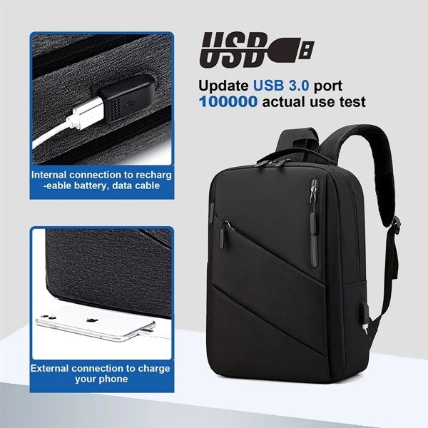 Luxury Custom Business Laptop Backpack - Luxury Custom Business Laptop Backpack - Image 4 of 8