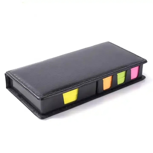 Multicolor Sticky Note Set, Color Memo Pads with Leather Box - Multicolor Sticky Note Set, Color Memo Pads with Leather Box - Image 1 of 1