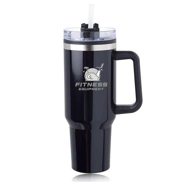 40 oz. Hugo Plastic Interior Stainless Steel Travel Mug - 40 oz. Hugo Plastic Interior Stainless Steel Travel Mug - Image 1 of 8