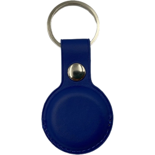Leather Tag Holder w/ Snap Button & Keyring Custom Logo