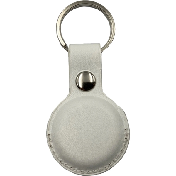 Leather Tag Holder w/ Snap Button & Keyring Custom Logo