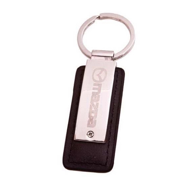 Keychain- Rectangle w/ Leather - Shiny Finish is Default - - Keychain- Rectangle w/ Leather - Shiny Finish is Default - - Image 0 of 0