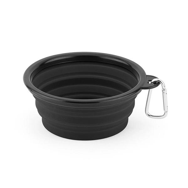 Collapsible Silicone Pet Bowl w/Carabiner - Collapsible Silicone Pet Bowl w/Carabiner - Image 5 of 8