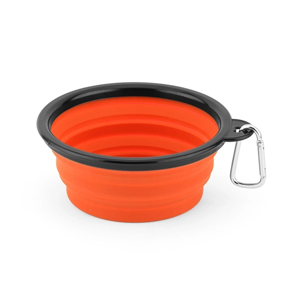 Collapsible Silicone Pet Bowl w/Carabiner - Collapsible Silicone Pet Bowl w/Carabiner - Image 7 of 8