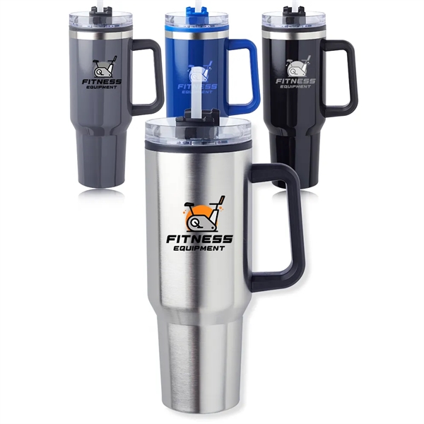 40 oz. Hugo Plastic Interior Stainless Steel Travel Mug - 40 oz. Hugo Plastic Interior Stainless Steel Travel Mug - Image 0 of 8