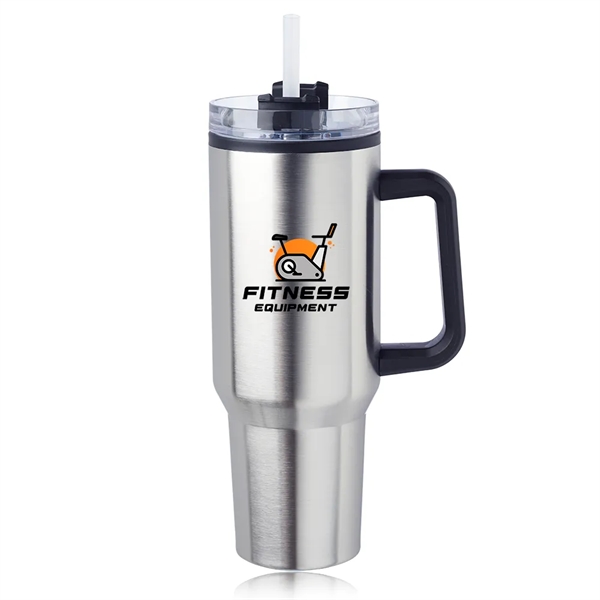 40 oz. Hugo Plastic Interior Stainless Steel Travel Mug - 40 oz. Hugo Plastic Interior Stainless Steel Travel Mug - Image 8 of 8