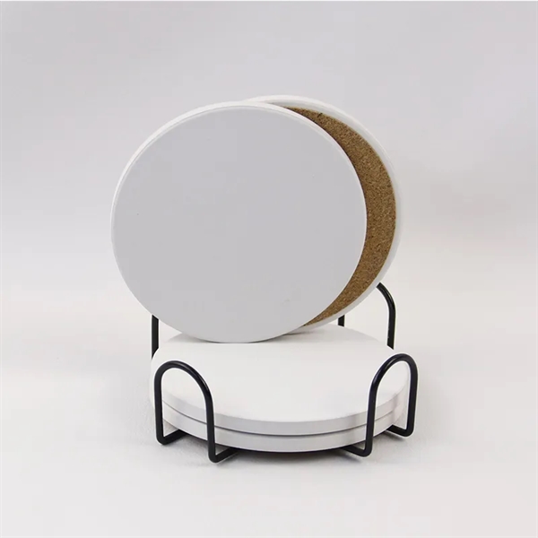 4'' Round Ceramic Coasters - 4'' Round Ceramic Coasters - Image 1 of 2