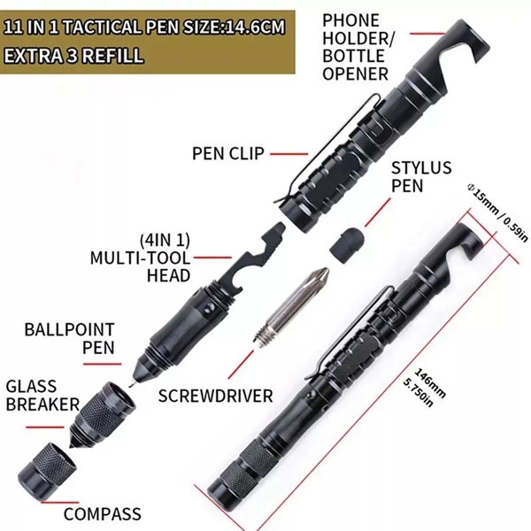 11-in-1 Multifunctional Tactical Pen - 11-in-1 Multifunctional Tactical Pen - Image 1 of 5