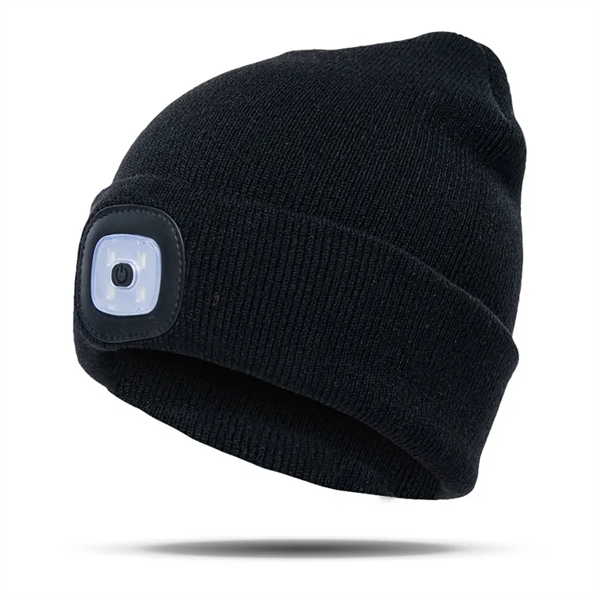 USB Rechargeable LED Light-up Beanie Cap - USB Rechargeable LED Light-up Beanie Cap - Image 2 of 4