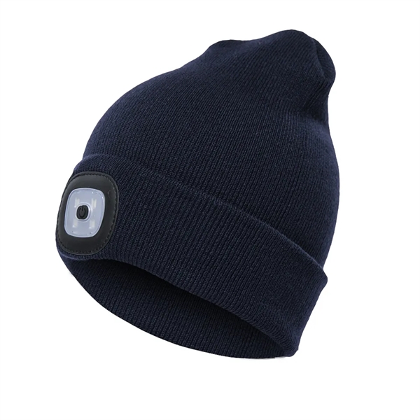 USB Rechargeable LED Light-up Beanie Cap - USB Rechargeable LED Light-up Beanie Cap - Image 3 of 4