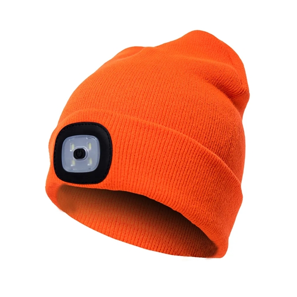 USB Rechargeable LED Light-up Beanie Cap - USB Rechargeable LED Light-up Beanie Cap - Image 4 of 4