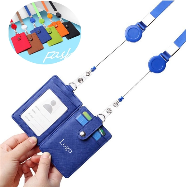 Work Badge Card Cover With Retractable Lanyard - Work Badge Card Cover With Retractable Lanyard - Image 0 of 3