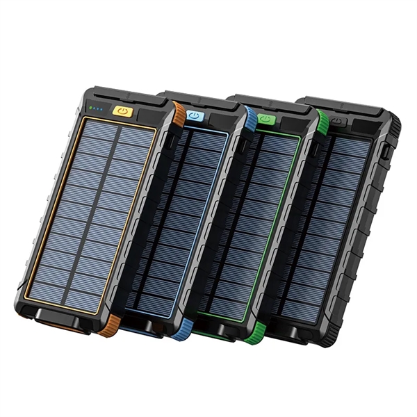 10000mAh Portable Solar Power Bank with LED lLight - 10000mAh Portable Solar Power Bank with LED lLight - Image 1 of 6