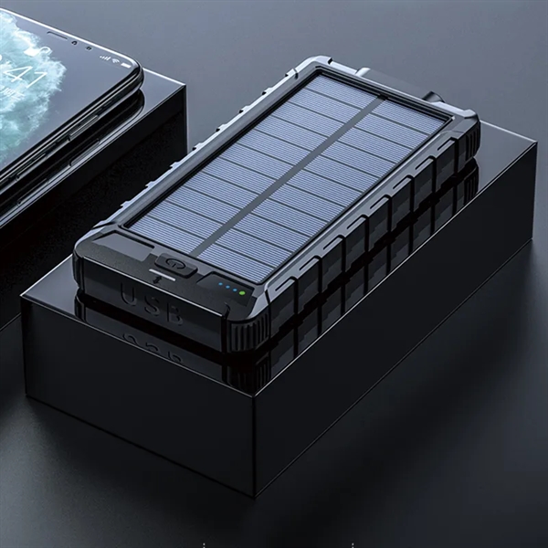 10000mAh Portable Solar Power Bank with LED lLight - 10000mAh Portable Solar Power Bank with LED lLight - Image 3 of 6