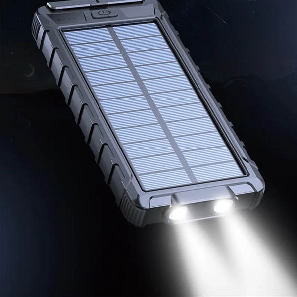 10000mAh Portable Solar Power Bank with LED lLight - 10000mAh Portable Solar Power Bank with LED lLight - Image 6 of 6