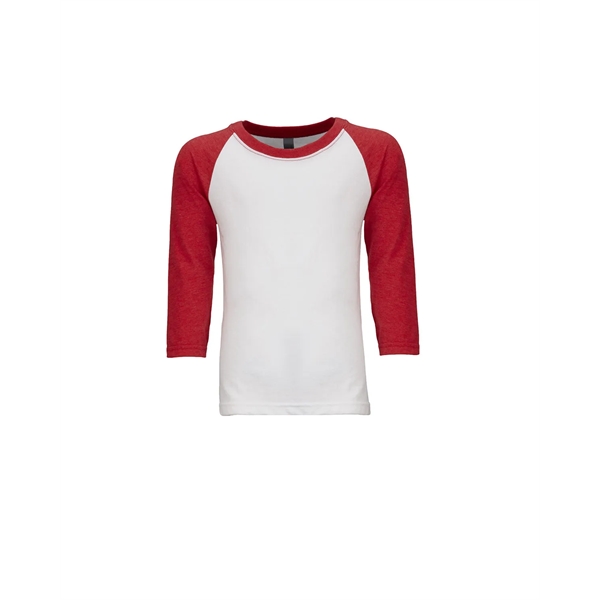 Next Level Apparel Youth CVC Three-Quarter Sleeve Raglan - Next Level Apparel Youth CVC Three-Quarter Sleeve Raglan - Image 40 of 42