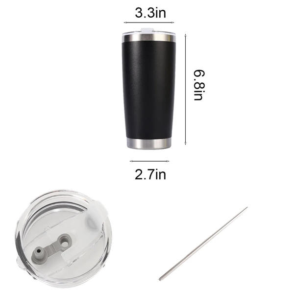 20 oz. Fashion Stainless Steel Tumbler With Straw - 20 oz. Fashion Stainless Steel Tumbler With Straw - Image 1 of 1