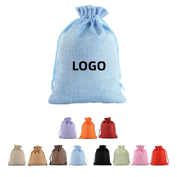 Custom Jute Drawstring Bag - Custom Jute Drawstring Bag - Image 0 of 6